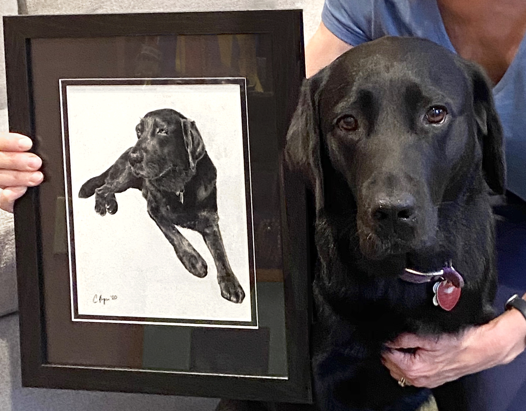 Indigo with her portrait