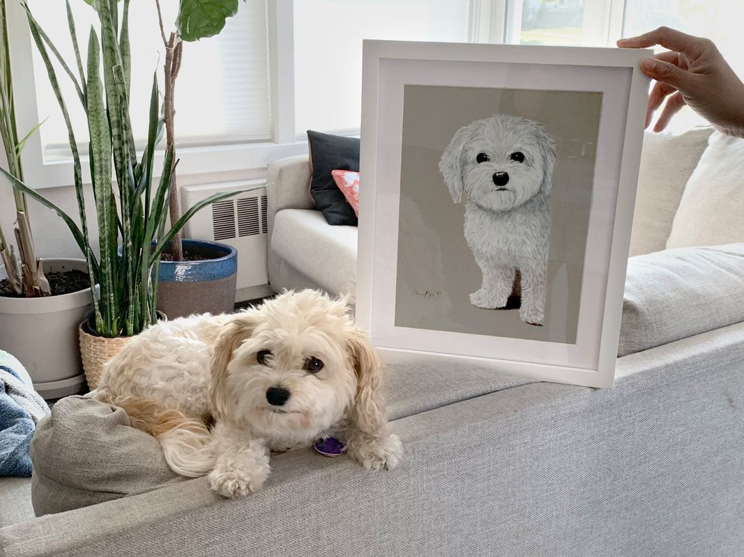 Poppy with her portrait