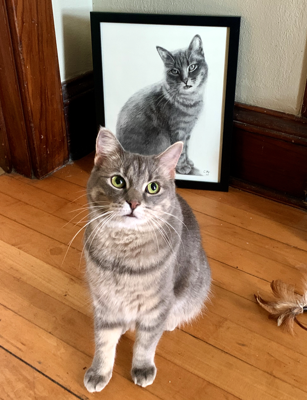 Suki with her portrait